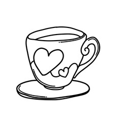 Cup of coffee Doodle vector icon. Drawing sketch illustration hand drawn cartoon line eps10