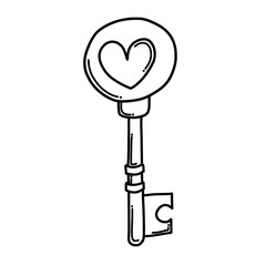 Key Doodle vector icon. Drawing sketch illustration hand drawn cartoon line eps10