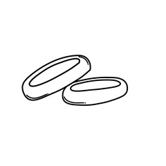 Wedding ring Doodle vector icon. Drawing sketch illustration hand drawn cartoon line eps10