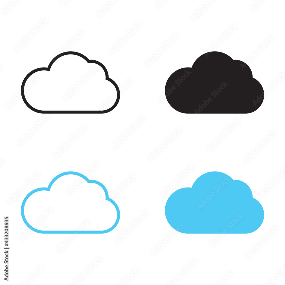 Sticker Cloud vector icon. Simple flat symbol