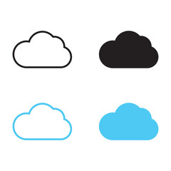 Cloud vector icon. Simple flat symbol