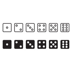 Set of Dice icon. Six dice vector illustration