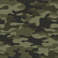  Camouflage seamless pattern. Abstract camo. Military texture of stains. Print on fabric and clothing. Vector illustration