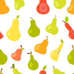 vector seamless pattern with pears 