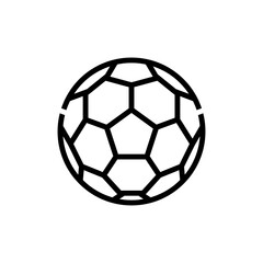Football or Soccer Ball Icon In Outline Style. The Ball is Round, Covered with Leather or Some Other Suitable Material. Vector illustration Icon Can be Used for an App, Website, or Part of Logo.