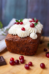 banana cake with chocolate