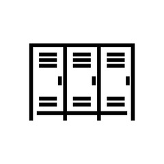 Football or Soccer Locker icon in Outline Style. Locker room for player rest, symbol of match break time. Vector illustration icons can be used for applications, websites, or part of a logo.