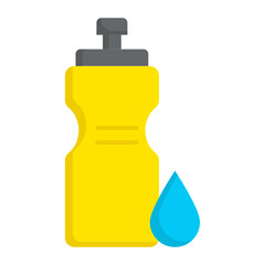 Plastic Water Bottle for Sports Concept Vector color line Icon Design, Gym Fitness symbol on white background, Workout exercise equipment stock illustration