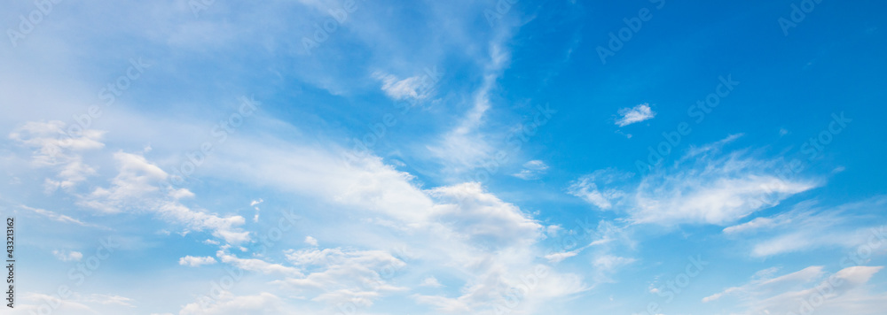 Wall mural panorama blue sky background with white cloud