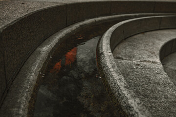 water in vintage fountain