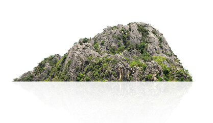 panorama mountain with tree isolate on white background