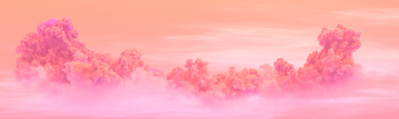 panorama of sunset cumulus , conceptual nature 3D rendering