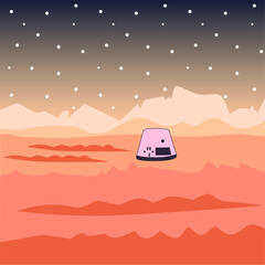 Dark red Mars planet space landscape  © anna_60788