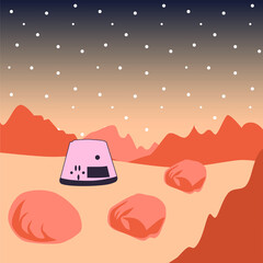 Dark red Mars planet space landscape  © anna_60788