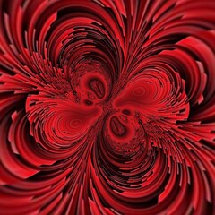 abstract design from many vertical falling stripes as melting wax in dark red shades on black background