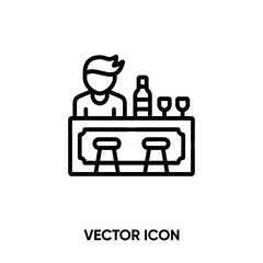 Bar vector icon. Modern, simple flat vector illustration for website or mobile app. Bar counter symbol, logo illustration. Pixel perfect vector graphics	