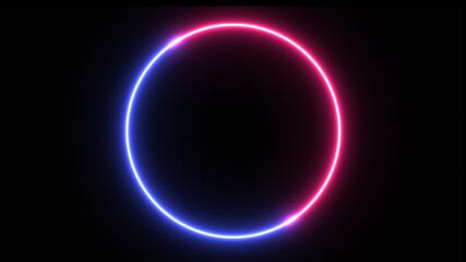 Neon glowing flow circle background