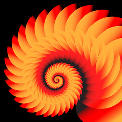 A spiral pattern is featured in an abstract background illustration.