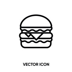 Burger icon vector. Modern, simple flat vector illustration for website or mobile app. Sandwich symbol, logo illustration. Pixel perfect vector graphics	