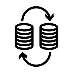 Dollar Euro Coins Stack Icon