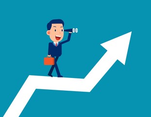 Future development plan. Walk up step with arrow