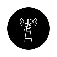 Broadcast black glyph icon. Pictogram for web page, mobile app