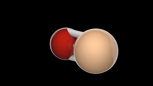 Silicon monoxide, formula SiO or OSi. It has been described as the most common oxide of silicon in the universe. 3D render. Seamless loop. RGB + Alpha (Transparent) channel.