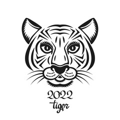geometric tiger face symbol of 2022. Chinese New Year concept for the signs of the zodiac