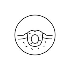 Black dot black line icon. Dermatology disease. Isolated vector element.