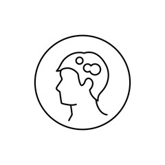 Trichophytosis black line icon. Dermatology disease. Isolated vector element.