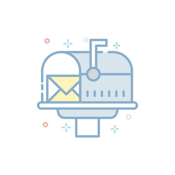 Mail Box Vector Filled Outline icon. EPS 10 file