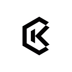 c k ck kc initial logo design vector template