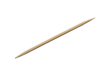 Wooden toothpick closeup isolated on a white background
