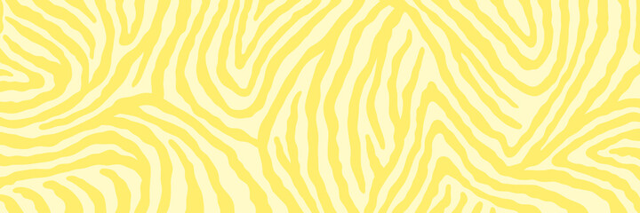 Vector abstract animalistic background. Freehand illustration of zebra skin print. Long horizontal banner. © Anna