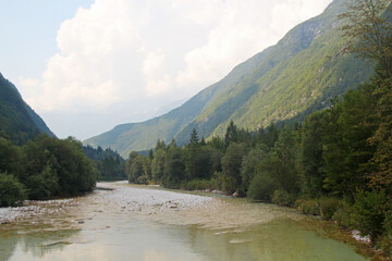 Naklejka na ściany i meble Soca river valley, Trenta, Slovenia
