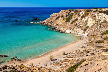 Ammoudi beach (also known as "Dragon's"), somewhere between Makrygialos and Goudouras villages, Sitia municipality, Lassithi, Southern Crete, Greece.