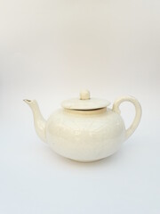 Mid-century modern porcelain teapot pattern isolated
