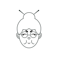 Grandmother icon, granny logo. Vector illustration.