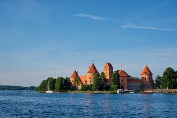 Trakai Island Castle in lake Galve, Lithuania