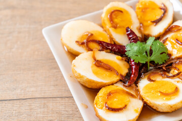 Fried Boiled Egg with Tamarind Sauce