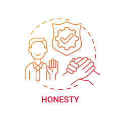 Honesty concept icon. Personal value idea thin line illustration. Cordial relations with family members, colleagues. Building trusting relationship. Vector isolated outline RGB color drawing