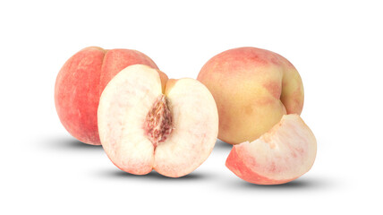 Peach fruit ​on a white background.