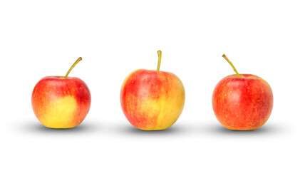 Red apple on a white background.