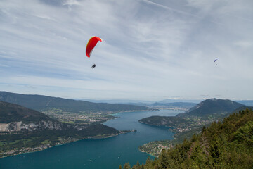 paraglider over the lake