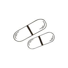 Vector icon in hand draw style. Image isolated on white background