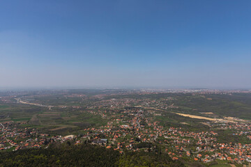 Fototapeta na wymiar Panoramic view from Avala Tower near Belgrade, Serbia