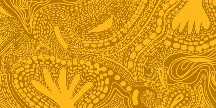 Sfondo dorato astratto moderno creativo doodle pattern