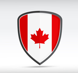 Shield icon with state flag of Canada