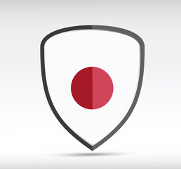 Shield icon with state flag of Japan