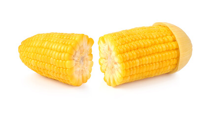 Boiled corn Isolated on white background